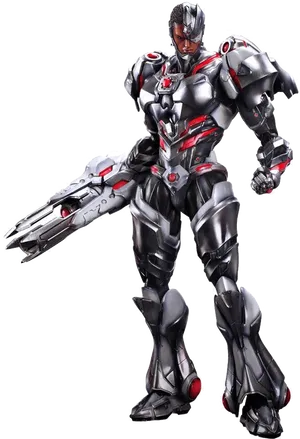 Futuristic Cyborg Warrior PNG Image