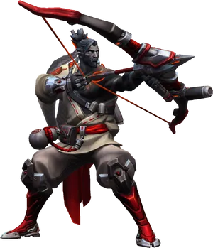 Futuristic Demon Archer PNG Image