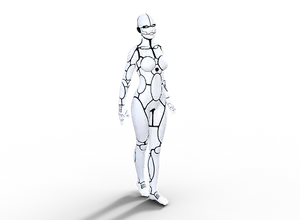 Futuristic Female Robot Illustration PNG Image