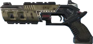 Futuristic Handgun Design PNG Image