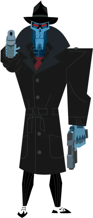 Futuristic Samuraiin Trench Coat PNG Image