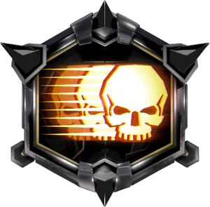 Futuristic Skull Medal Icon PNG Image