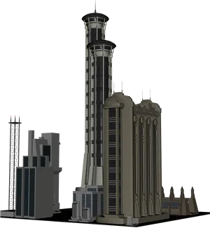 Futuristic_ Skyscrapers_ Render PNG Image