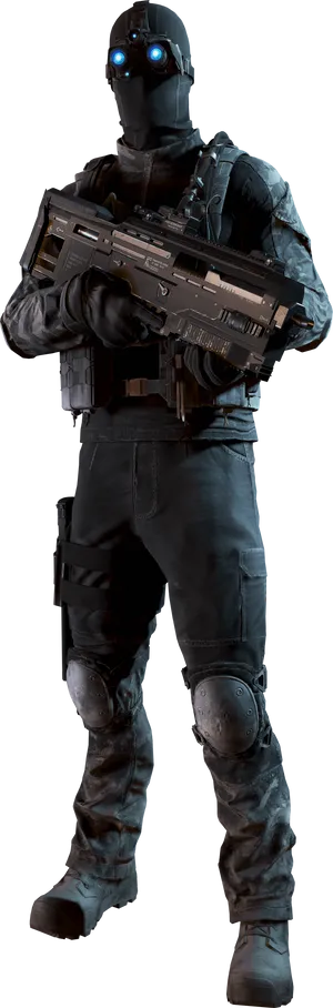 Futuristic Soldier Ghost Concept PNG Image