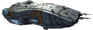 Futuristic Space Cruiser Design PNG Image