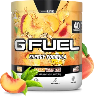 G Fuel Peach Iced Tea Energy Formula PNG Image