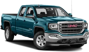 G M C Pickup Truck Teal Color PNG Image