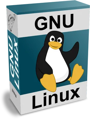 G N U Linux Box Artwith Tux Penguin PNG Image