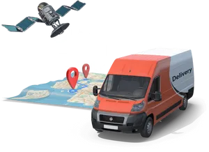 G P S Enabled Delivery Van Tracking PNG Image