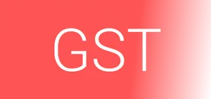 G S T Logo Simple Red Background PNG Image