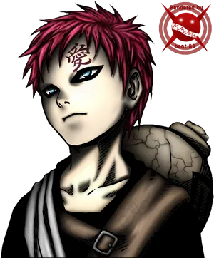 Gaara Anime Character Artwork PNG Image