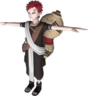 Gaara Naruto Anime Character PNG Image