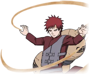 Gaara Sand Control Anime Character PNG Image