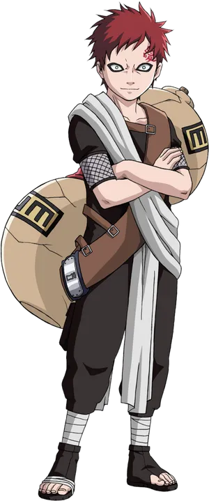 Gaara Standing Pose Naruto Anime PNG Image