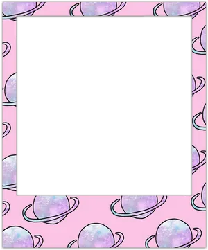 Galactic Polaroid Frame PNG Image