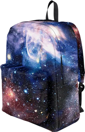 Galaxy Print Backpack PNG Image