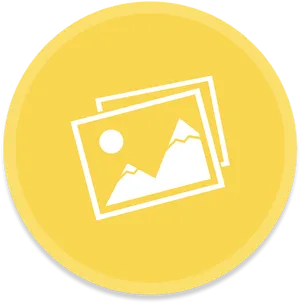 Gallery Icon Yellow Background PNG Image