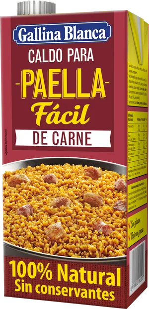 Gallina Blanca Paella Broth Packaging PNG Image