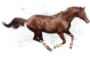 Galloping Brown Horse PNG Image