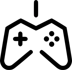 Gamer Controller Logo Outline PNG Image