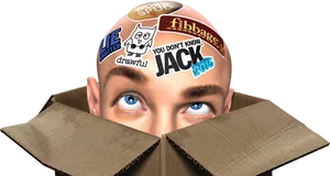 Gamer Emerging From Box PNG Image