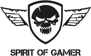 Gamer Skull Wings Logo PNG Image