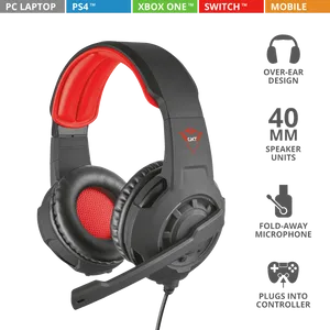 Gaming Headset Compatibility Features PNG Image