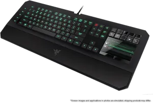 Gaming Keyboardwith R G B Lightingand L C D Display PNG