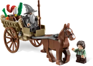 Gandalfand Frodo L E G O Cart Adventure PNG Image