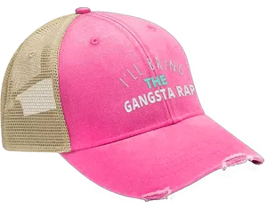 Gangsta Rap Pink Trucker Hat PNG Image