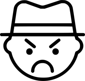 Gangsta Styled Emoji Outline PNG Image