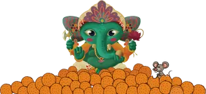 Ganpati Bappa Morya Illustration PNG Image