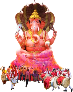 Ganpati Festival Celebration PNG Image