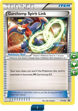 Garchomp Spirit Link Pokemon Card X Y169 PNG Image