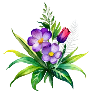 Garden Flower Watercolor Png Hkg65 PNG Image