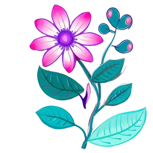 Garden Inspired Flower Drawing Png Sys55 PNG Image