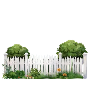 Garden White Fence Style Png 06272024 PNG Image