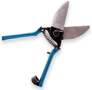 Gardening Pruning Shears Blue Handle PNG Image