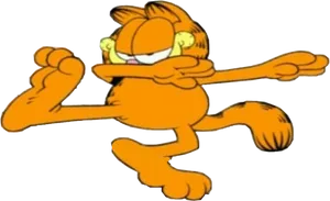 Garfield Dabbing Cartoon PNG Image