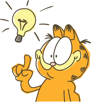 Garfield_ Idea_ Lightbulb_ Moment PNG Image