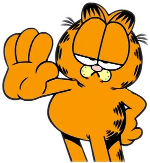 Garfield Peace Sign Gesture PNG Image