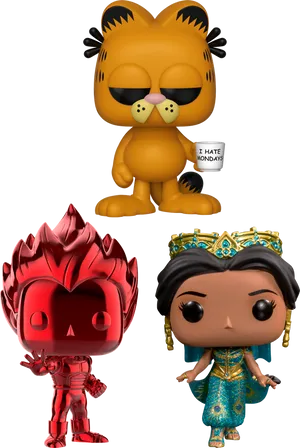 Garfieldand Various Funko Pop Figures PNG Image