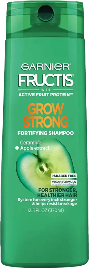 Garnier Fructis Grow Strong Shampoo Bottle PNG Image