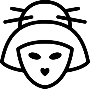 Geisha Icon Outline PNG Image