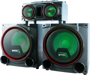 Gemini Speakers L E D Lights PNG Image