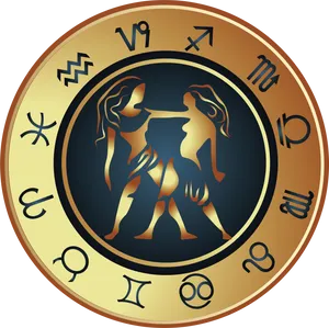 Gemini Zodiac Symbol Art PNG Image