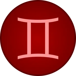 Gemini Zodiac Symbol Red Background PNG Image