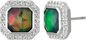 Gemstone Studded Earrings PNG Image