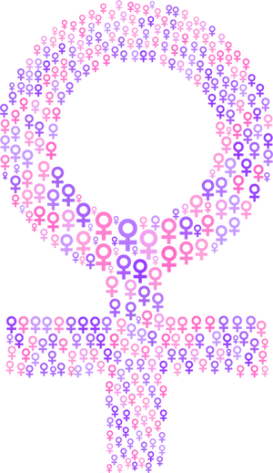 Gender Symbols Female Empowerment Art.png PNG Image