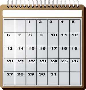 Generic Monthly Calendar Icon PNG Image